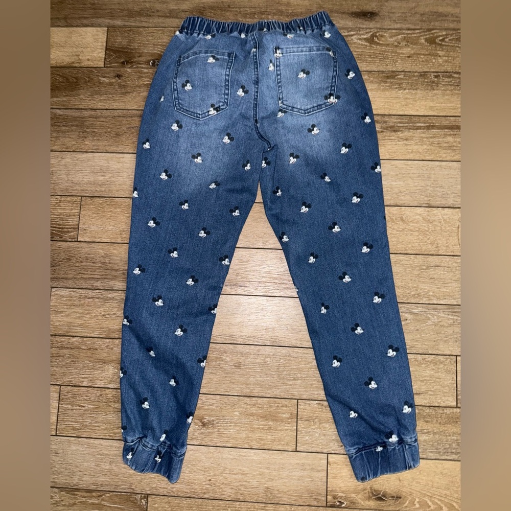 UEC DISNEY MICKEY MOUSE PRINT BLUE JEAN DENIM JOGGERS SZ M